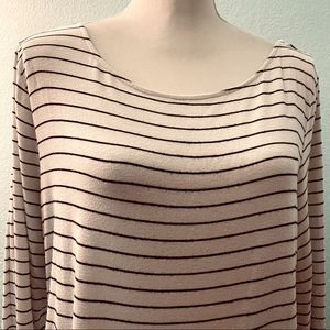 Motherhood Maternity Soft White/Black Stripe Top